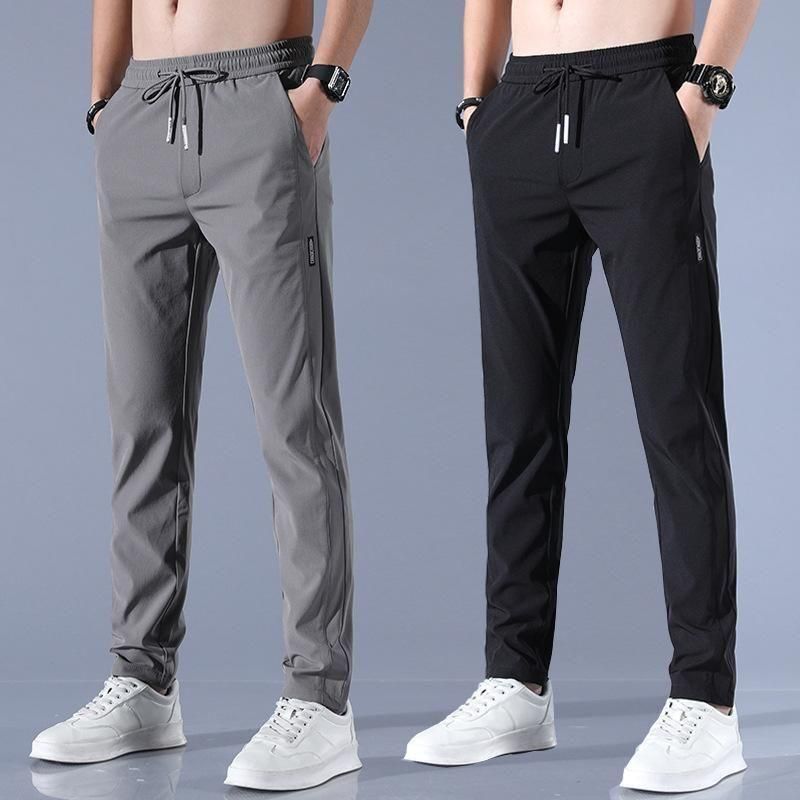 (Pack of 2) Men’s Lycra Stretchable Track Pants | Regular Fit with Drawstring & Zipper Pockets, Quick-Dry | Ideal for Everyday Casual Use, Sportswear | Pack of 2