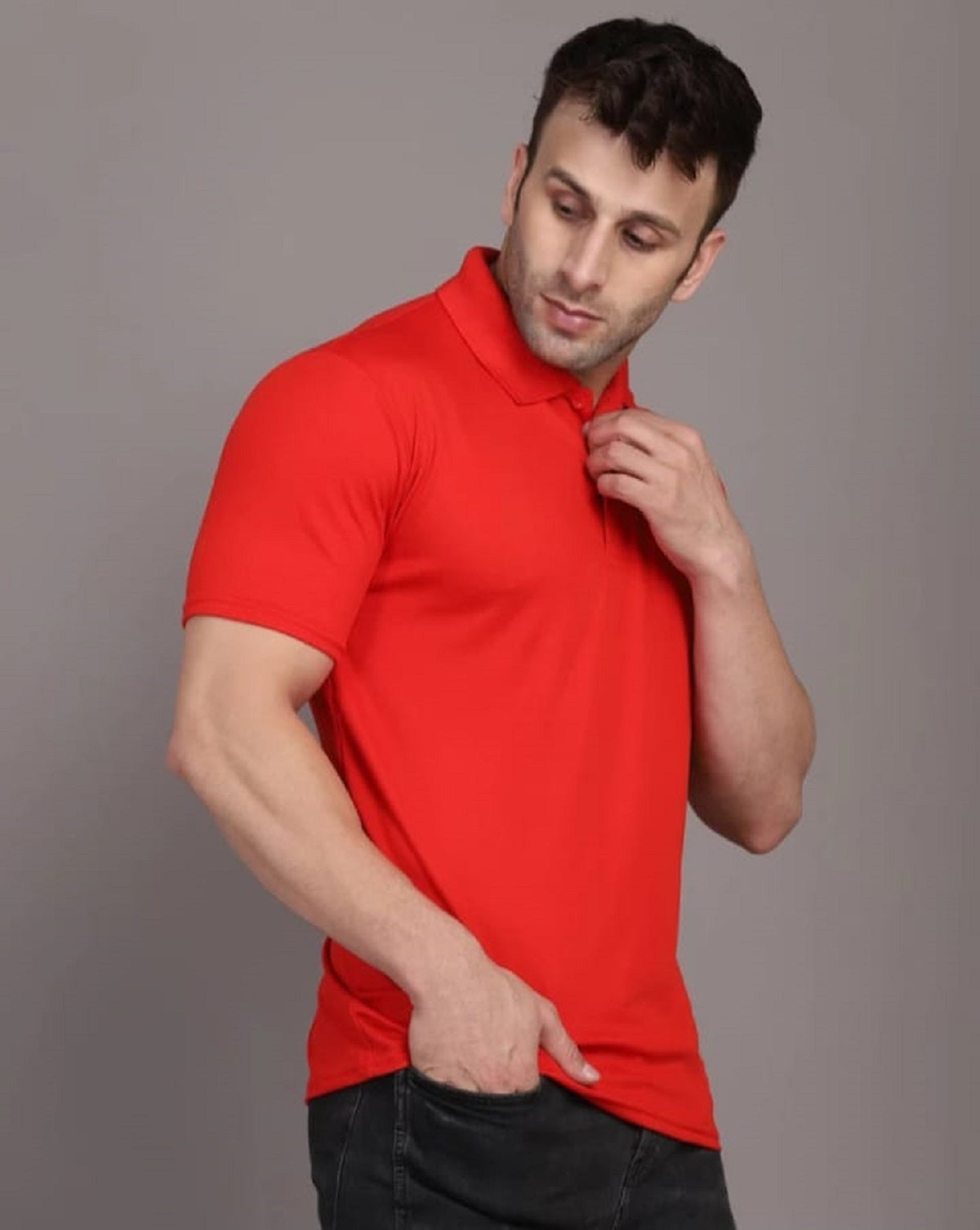 Men's Half Sleeves Polo Neck T-shirt