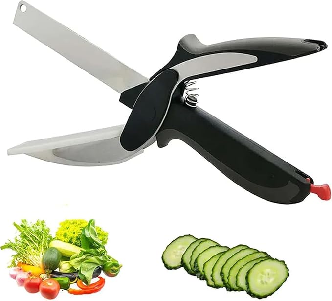 2 in 1 Clever Cutter pack of 1 for Cutting and Slicing Vegetables and Fruits | Detachable Knife