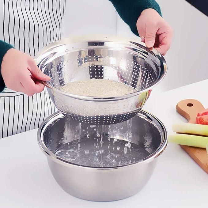 Stainless Steel Kitchen Drain Basket Set 3 in 1