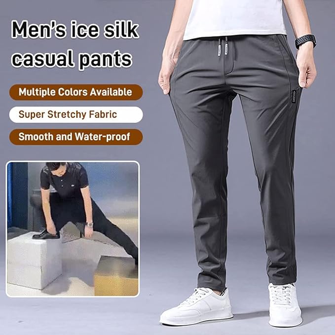 (Pack of 2) Men’s Lycra Stretchable Track Pants | Regular Fit with Drawstring & Zipper Pockets, Quick-Dry | Ideal for Everyday Casual Use, Sportswear | Pack of 2