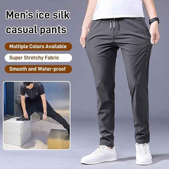 (Pack of 2) Men’s Lycra Stretchable Track Pants | Regular Fit with Drawstring & Zipper Pockets, Quick-Dry | Ideal for Everyday Casual Use, Sportswear | Pack of 2