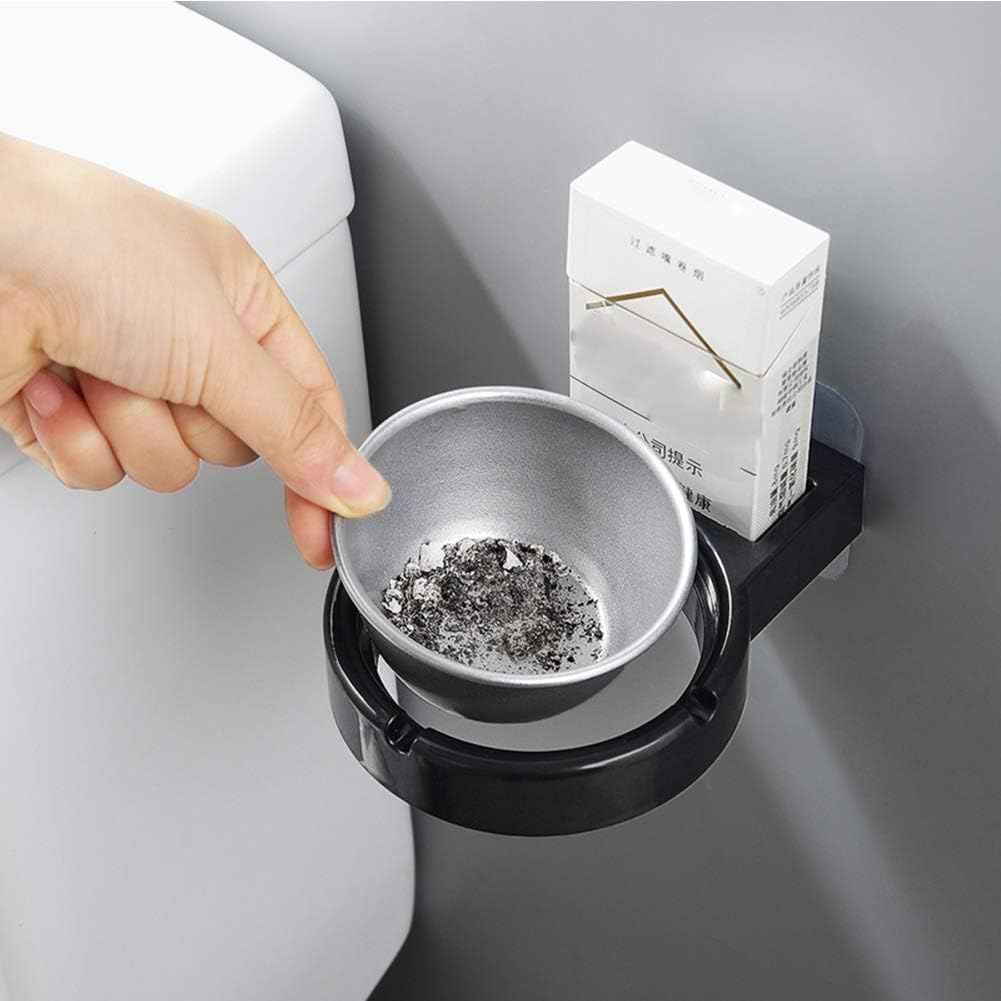 Wall Mounted Stainless Steel Self Adhesive Cigarette Ashtray Lighter Smoking Soap Dish Holder