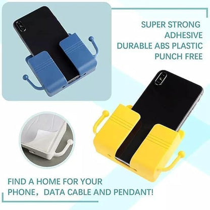 Pack of 2 Wall Mount Self-Adhesive Wall Storage Mobile Holder