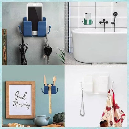 Pack of 2 Wall Mount Self-Adhesive Wall Storage Mobile Holder