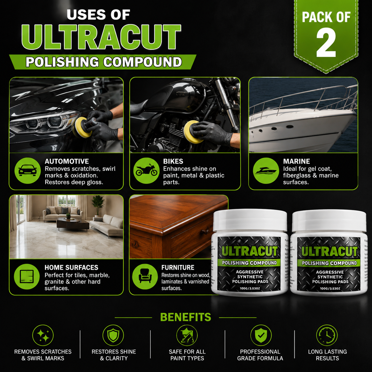 Ultracut Polishing Compound  with sponge Pack Of 2