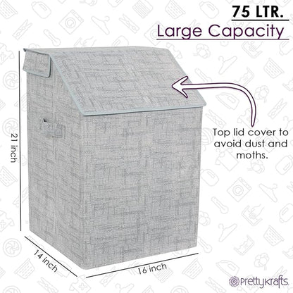 75 LTR Laundry Basket for Clothes with Lid