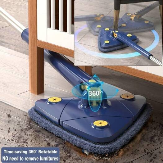 360 Rotatable Adjustable Cleaning Mop Extendable Triangle Mop with Long Handle