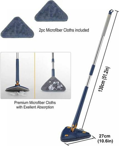 360 Rotatable Adjustable Cleaning Mop Extendable Triangle Mop with Long Handle