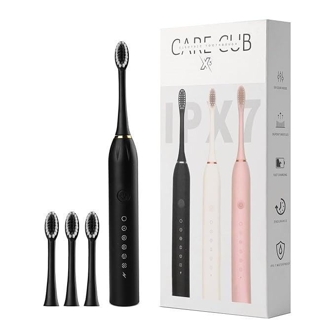 Waterproof Rechargeable Toothbrush With Replaceable Brush Heads