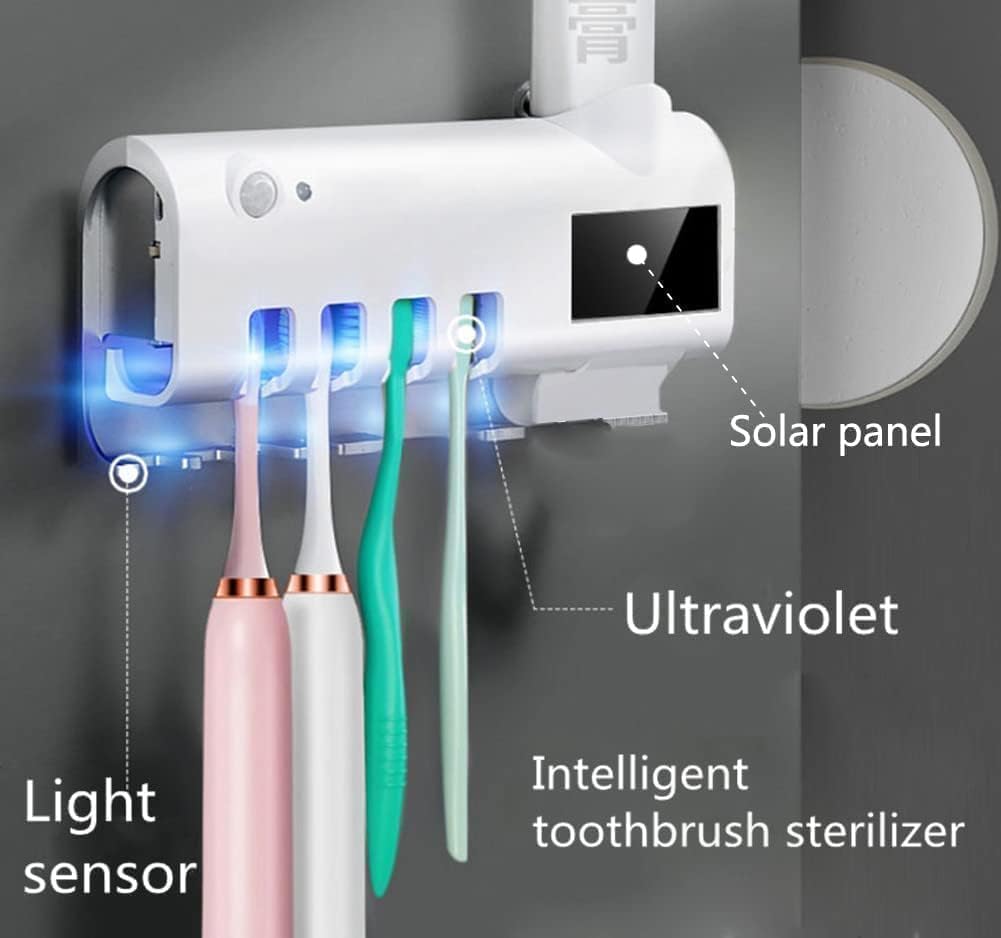 Wall-Mounted UV Toothbrush Sterilizer & Toothpaste Dispenser