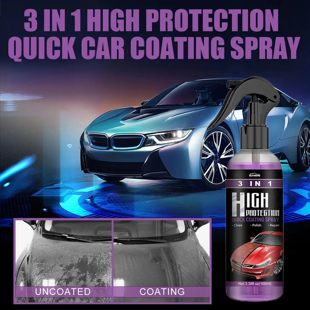 (Buy 1 Get 1 Free) High Protection Quick Coating Spray | Ceramic, Wax & Polish Spray | For Car & Bike