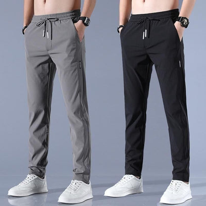 (Pack of 2) Men’s Lycra Stretchable Track Pants | Regular Fit with Drawstring & Zipper Pockets, Quick-Dry | Ideal for Everyday Casual Use, Sportswear | Pack of 2