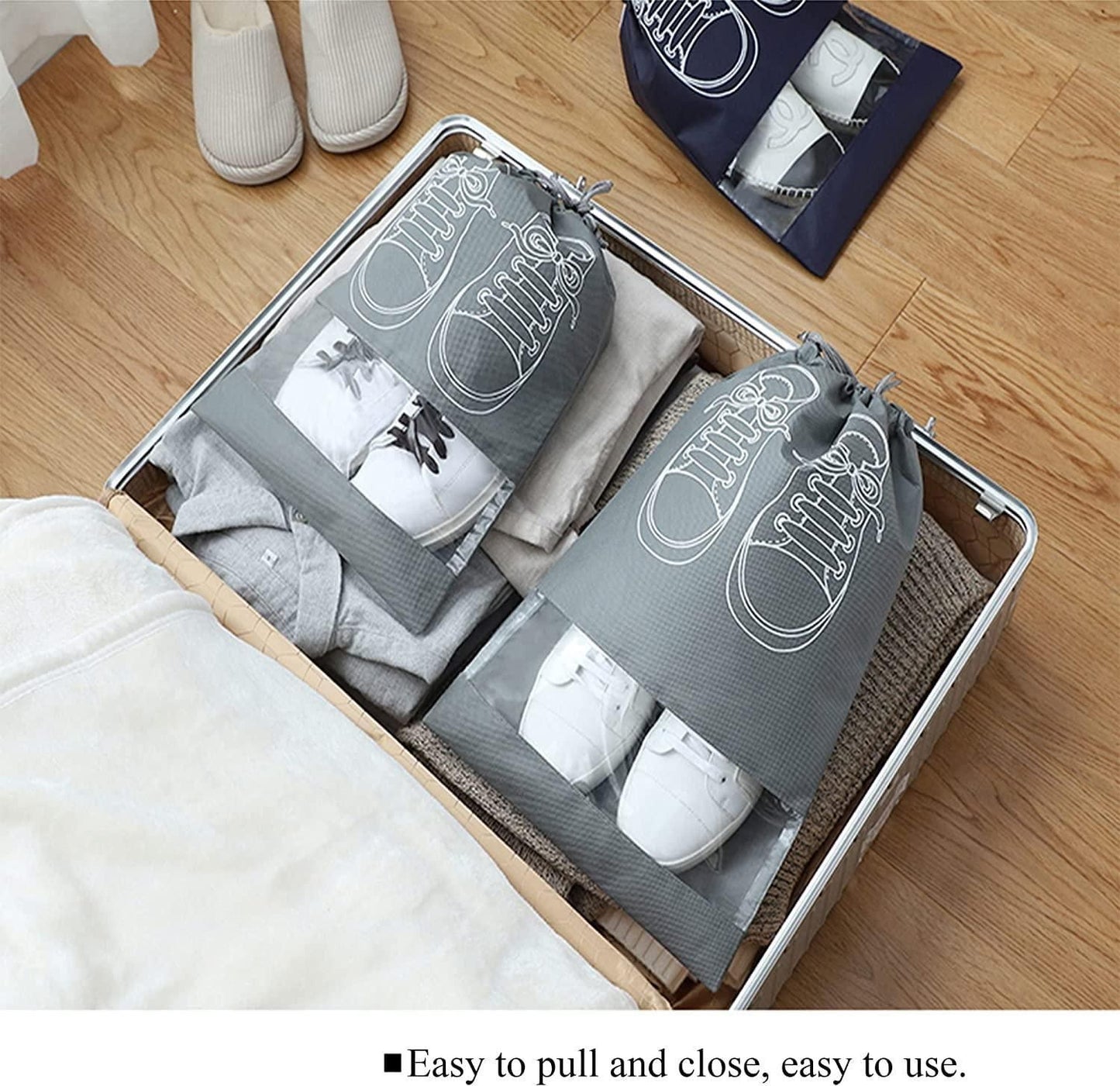 [Pack of 5/10 pcs] Shoe Bag | Transparent Window Portable Travel Dust-Proof Shoe Bags [Pack of 5/10 pcs]