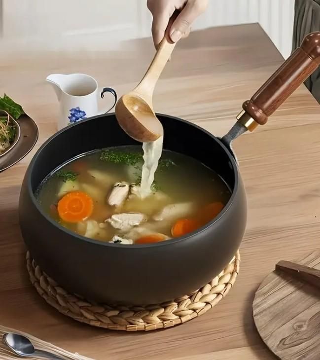2.3 L Non-Stick Cast Iron Cooking Pot with Lid | Heavy Gauge, Even Heat Distribution | Perfect for Curry, Biryani, Dal, Soup & Everyday Cooking