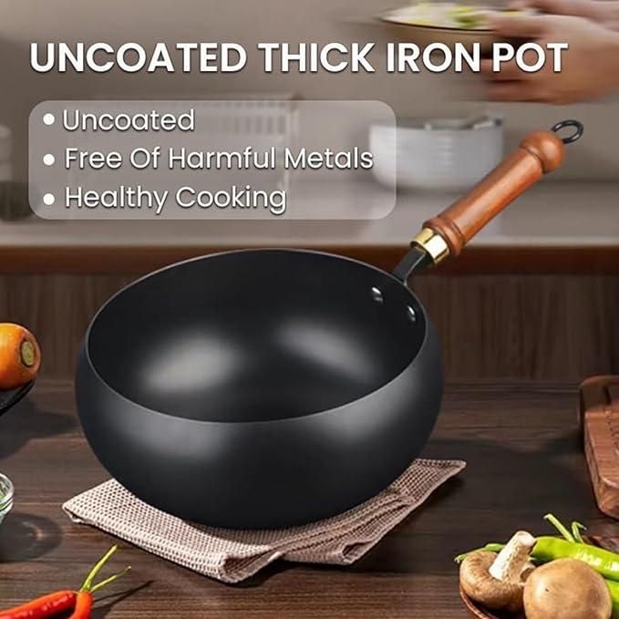 2.3 L Non-Stick Cast Iron Cooking Pot with Lid | Heavy Gauge, Even Heat Distribution | Perfect for Curry, Biryani, Dal, Soup & Everyday Cooking