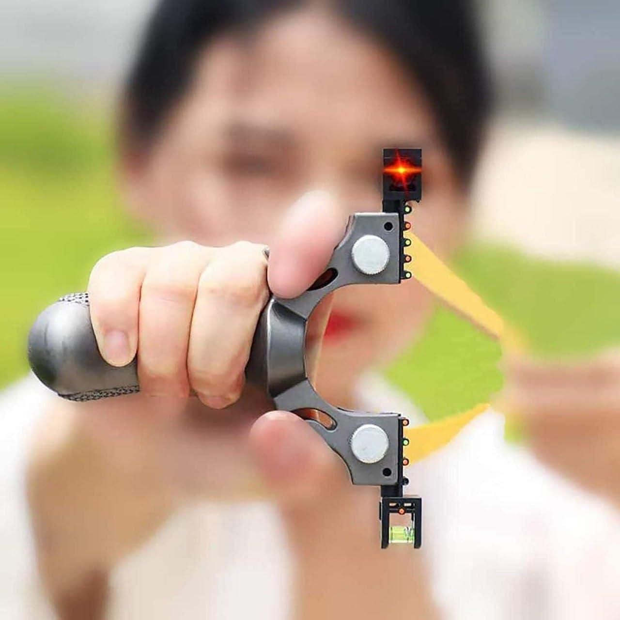 Outdoor Slingshot with Rubber Band for Professionals & Target Practice | Precision Laser Slingshot | Compact, Durable Design