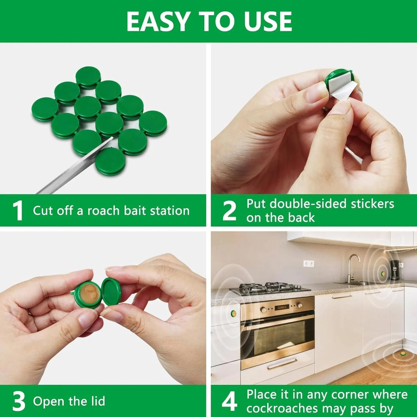 [Pack of 24pcs/ 48 pcs] Cockroach Killer Powder Gel | Fast Acting, Long-Lasting Pest Control for Home & Kitchen | Safe & Easy Application | Pack of 24pcs/ 48 pcs