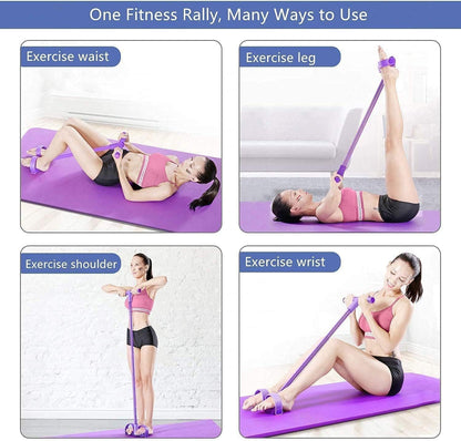 Pull Reducer Training Bands Natural Rubber 4 Tubes Body Trimmer Pedal Exerciser Yoga Crossfit Exercise, Arm Exercise, Tummy Body Building Training Men and Women(Multicolor)