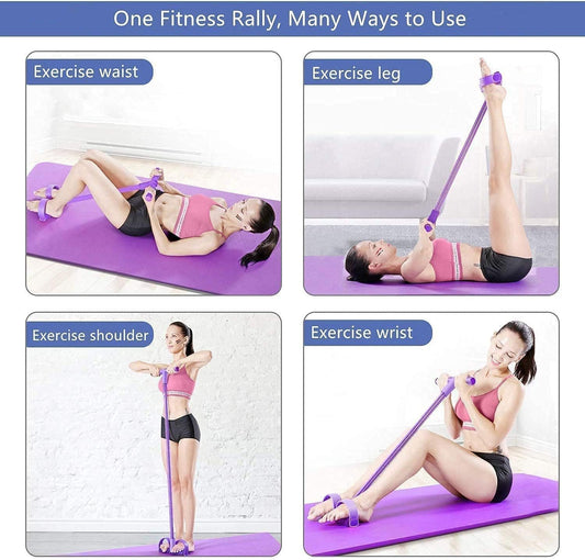 Pull Reducer Training Bands Natural Rubber 4 Tubes Body Trimmer Pedal Exerciser Yoga Crossfit Exercise, Arm Exercise, Tummy Body Building Training Men and Women(Multicolor)