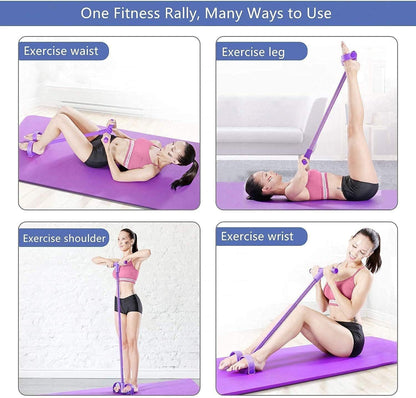 Pull Reducer Training Bands Natural Rubber 4 Tubes Body Trimmer Pedal Exerciser Yoga Crossfit Exercise, Arm Exercise, Tummy Body Building Training Men and Women(Multicolor)