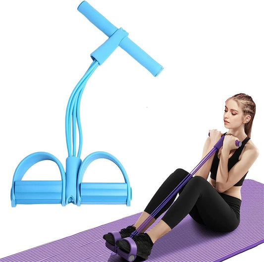 Pull Reducer Training Bands Natural Rubber 4 Tubes Body Trimmer Pedal Exerciser Yoga Crossfit Exercise, Arm Exercise, Tummy Body Building Training Men and Women(Multicolor)