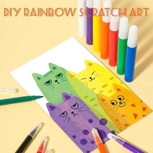 Rainbow Scratch Dot Art Painting Kits Set for Kids