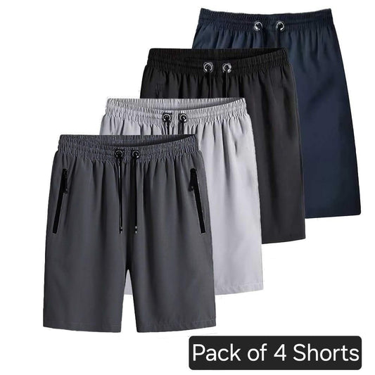 (Pack of 4) Unisex Stretchable Cotton Shorts | Soft Breathable Fabric, Ideal for Regular Summer Casual Wear | Unisex (Pack of 4)