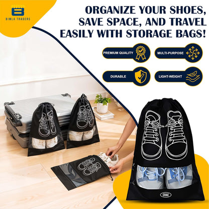 [Pack of 5/10 pcs] Shoe Bag | Transparent Window Portable Travel Dust-Proof Shoe Bags [Pack of 5/10 pcs]