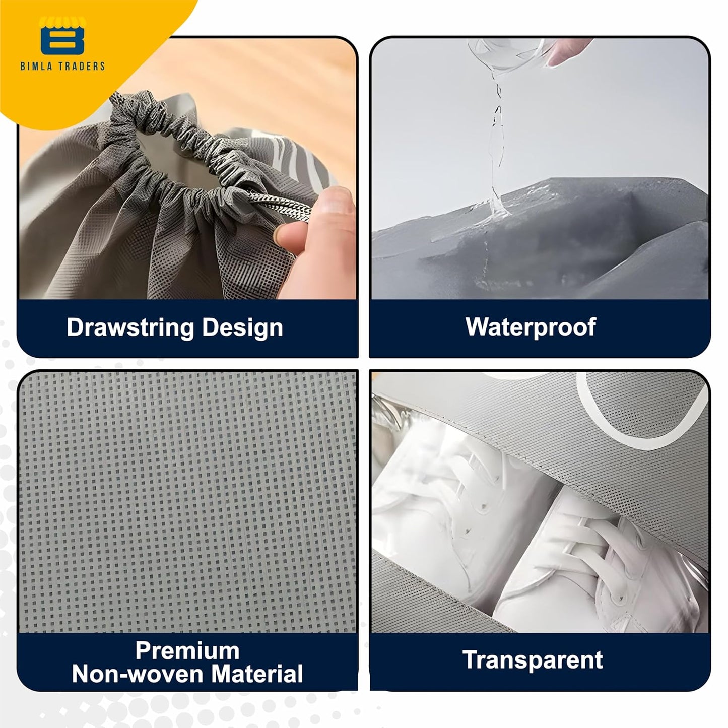 [Pack of 5/10 pcs] Shoe Bag | Transparent Window Portable Travel Dust-Proof Shoe Bags [Pack of 5/10 pcs]
