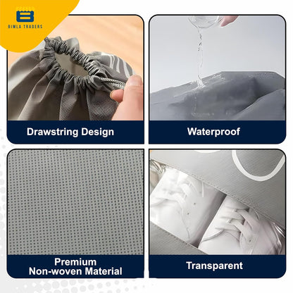 [Pack of 5/10 pcs] Shoe Bag | Transparent Window Portable Travel Dust-Proof Shoe Bags [Pack of 5/10 pcs]