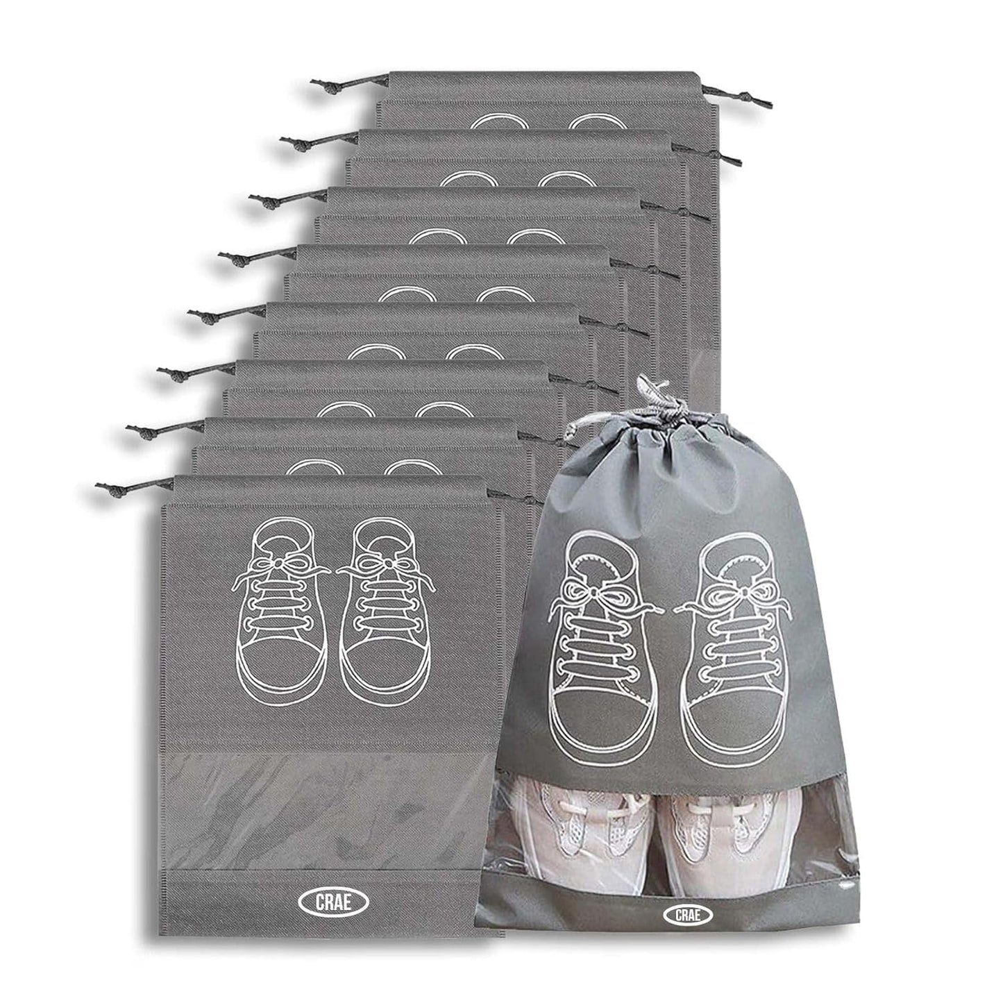 [Pack of 5/10 pcs] Shoe Bag | Transparent Window Portable Travel Dust-Proof Shoe Bags [Pack of 5/10 pcs]