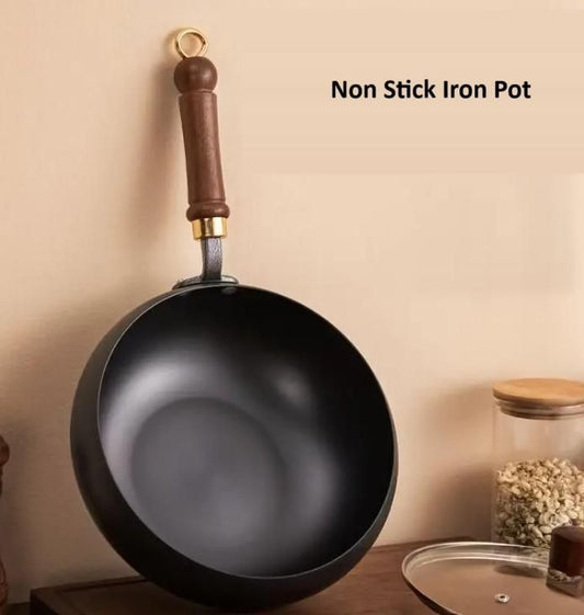 2.3 L Non-Stick Cast Iron Cooking Pot with Lid | Heavy Gauge, Even Heat Distribution | Perfect for Curry, Biryani, Dal, Soup & Everyday Cooking