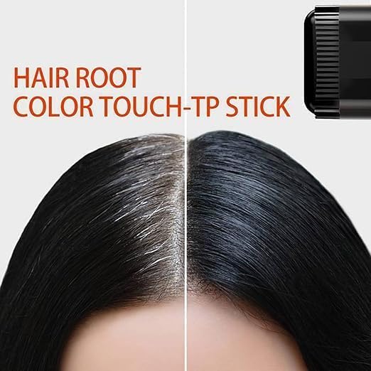 2-in-1 Hair Dye Touch-Up Comb – Quick White Hair Coverage, Waterproof & Sweat-Proof, Portable Hair Coloring Stick, Black