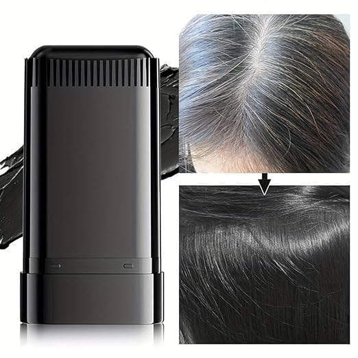 2-in-1 Hair Dye Touch-Up Comb – Quick White Hair Coverage, Waterproof & Sweat-Proof, Portable Hair Coloring Stick, Black