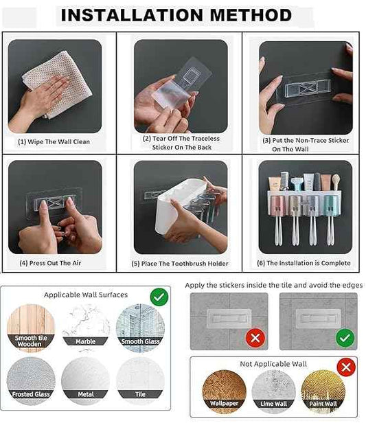 Toothbrush Holder Wall Mounted(4cup)