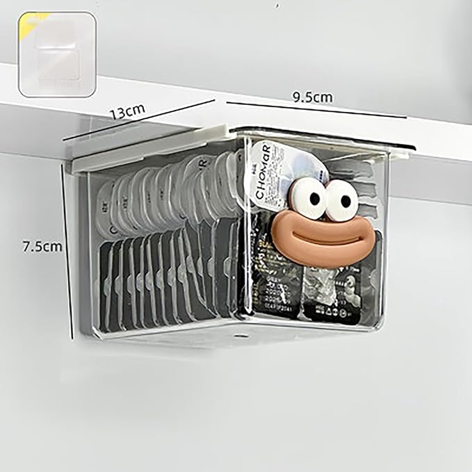 House of Quirk Mini Drawer Storage Box - Transparent Cartoon Bathroom Cabinet with Drawer Shelf (Set of 2)