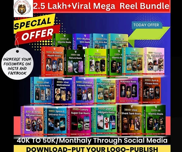 2.5 Lakh+ Copyright Free Reels Video Bundle | No Watermark | Instant Download pdf file with links to Google Drive