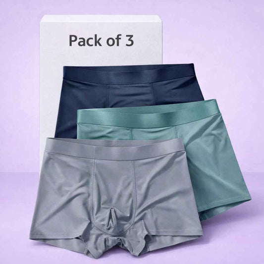 Men’s Ultra-Soft Lycra Material | Ice-Silk Men's Short assorted colors- Pack of 3