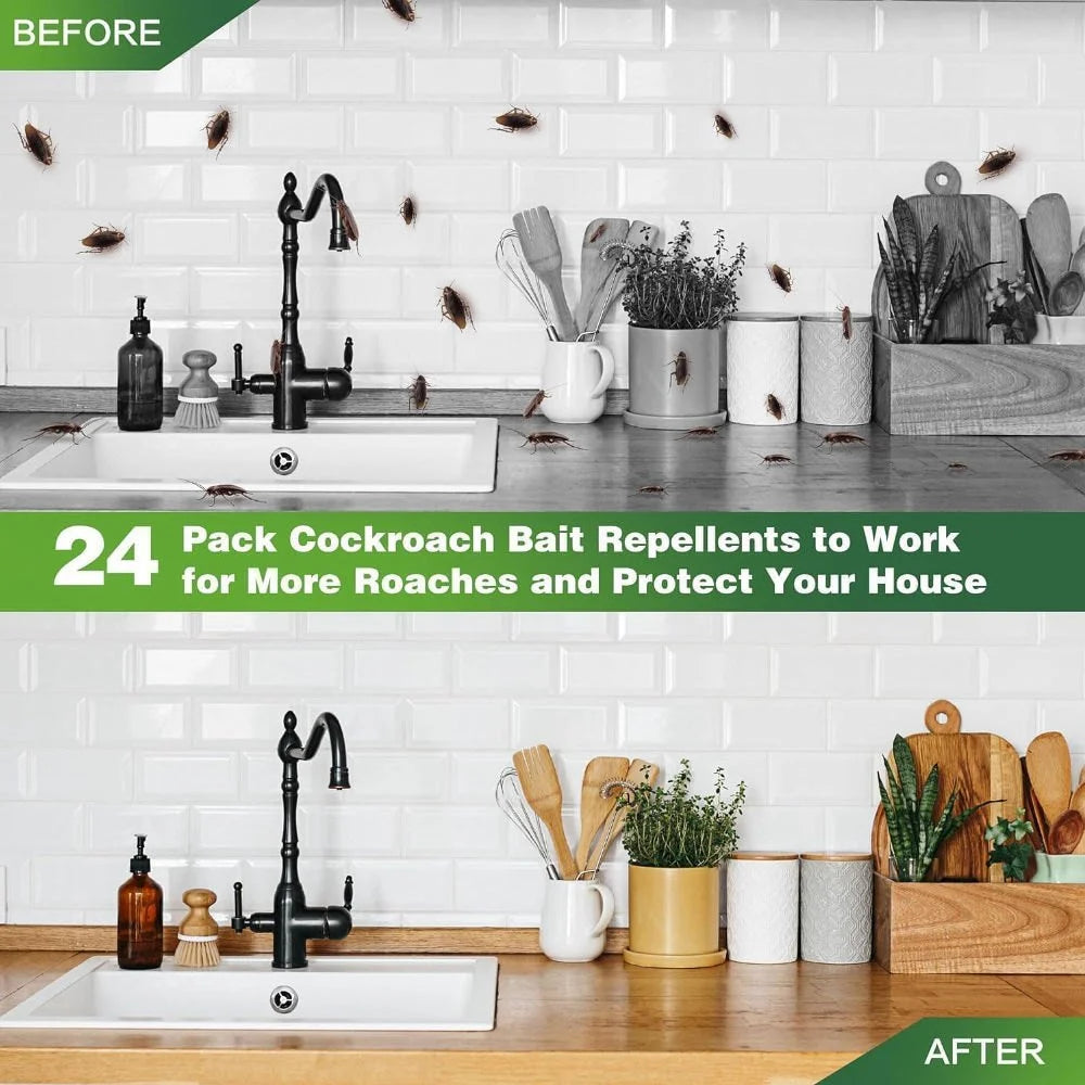 [Pack of 24pcs/ 48 pcs] Cockroach Killer Powder Gel | Fast Acting, Long-Lasting Pest Control for Home & Kitchen | Safe & Easy Application | Pack of 24pcs/ 48 pcs