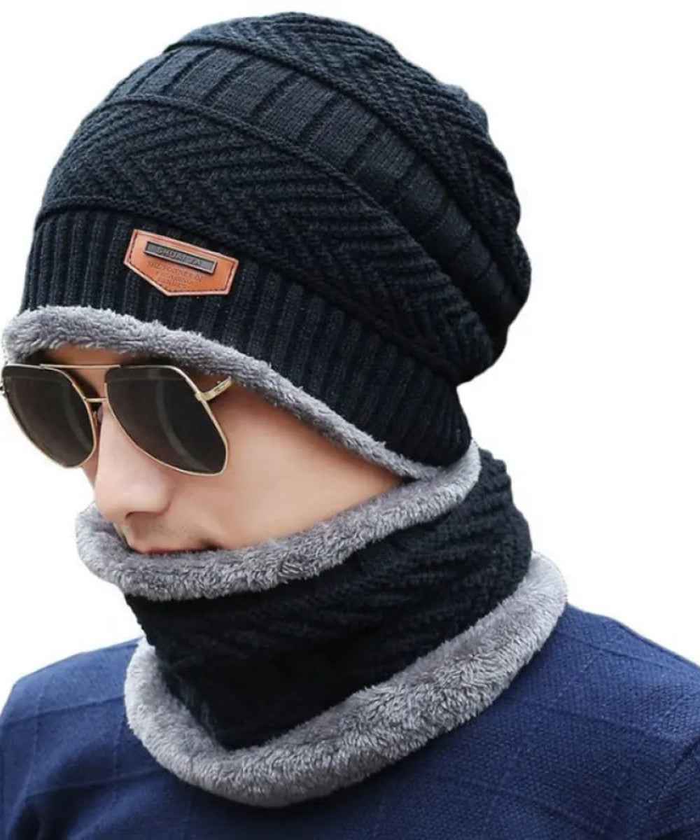 Coral Fleece Scarf & Beanie cap For Men & Women