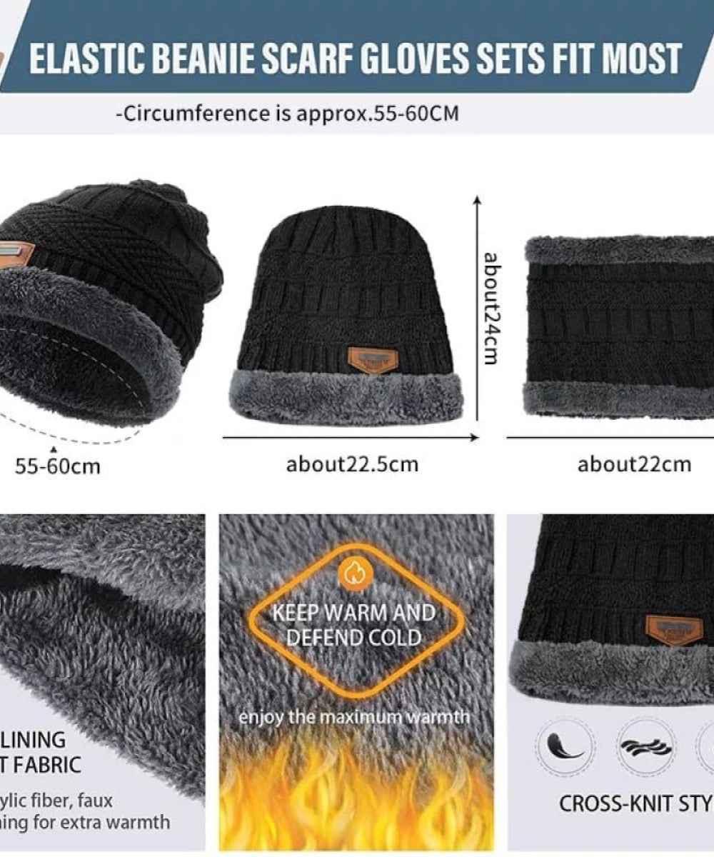 Coral Fleece Scarf & Beanie cap For Men & Women
