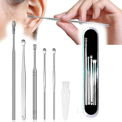 Ear Wax Cleaner, Ear Pick Earwax Removal Kit, Ear Cleaning Tool Set, Ear Curette Ear Wax Remover Tool with a Storage Box