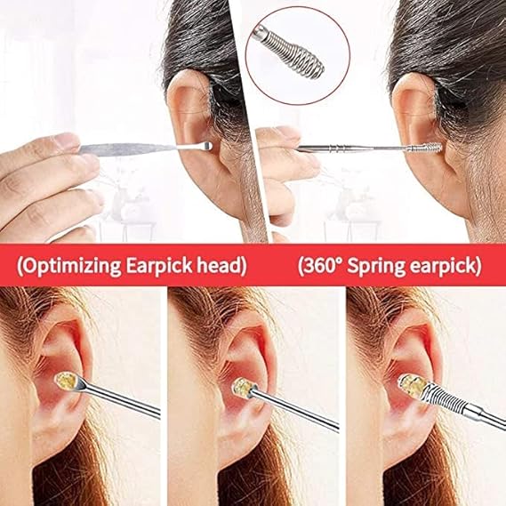Ear Wax Cleaner, Ear Pick Earwax Removal Kit, Ear Cleaning Tool Set, Ear Curette Ear Wax Remover Tool with a Storage Box