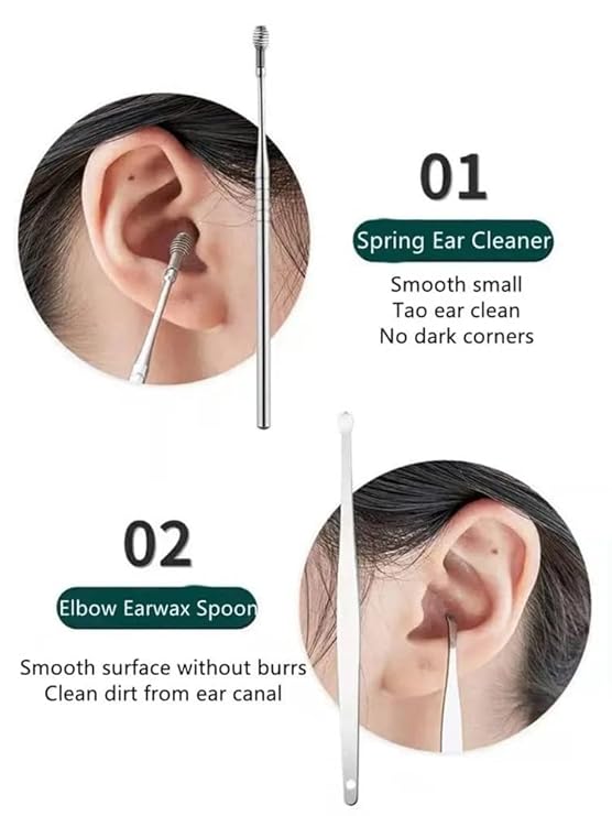 Ear Wax Cleaner, Ear Pick Earwax Removal Kit, Ear Cleaning Tool Set, Ear Curette Ear Wax Remover Tool with a Storage Box