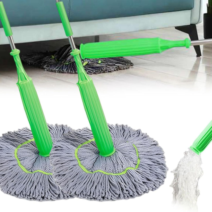 Self-twisting Water Rotating Mop | 360° Spin Mop with Microfiber Head & Stainless Steel Rod | Suitable for Home, Kitchen & Office