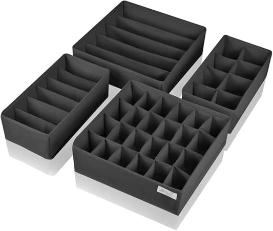 Fabric 24 Compartment Wardrobe Organizer/Closet Storage Box (pack of 4)