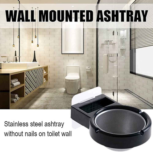 Wall Mounted Stainless Steel Self Adhesive Cigarette Ashtray Lighter Smoking Soap Dish Holder
